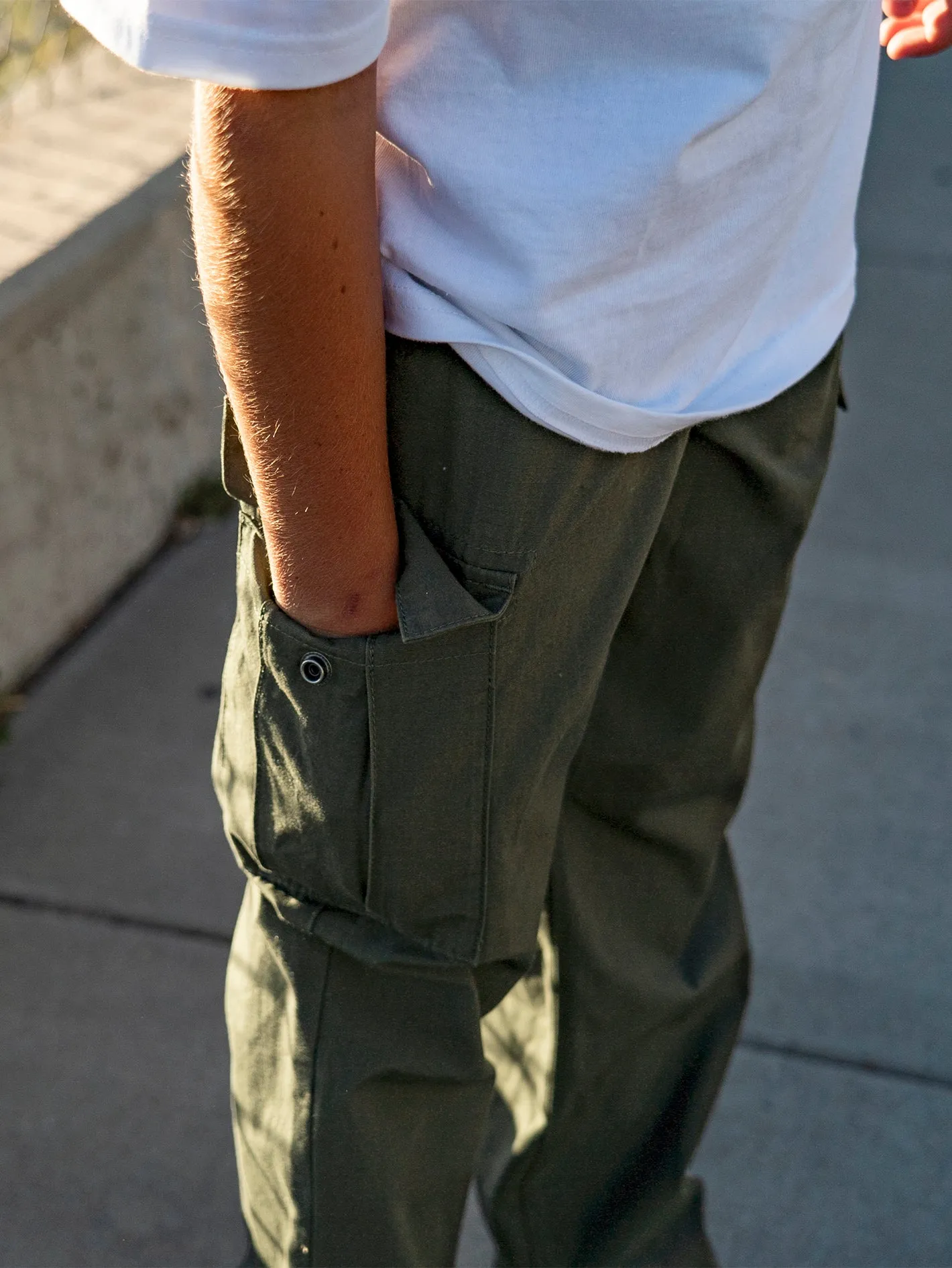 Big Boys March Cargo Elastic Waist Pants - Squadron Green