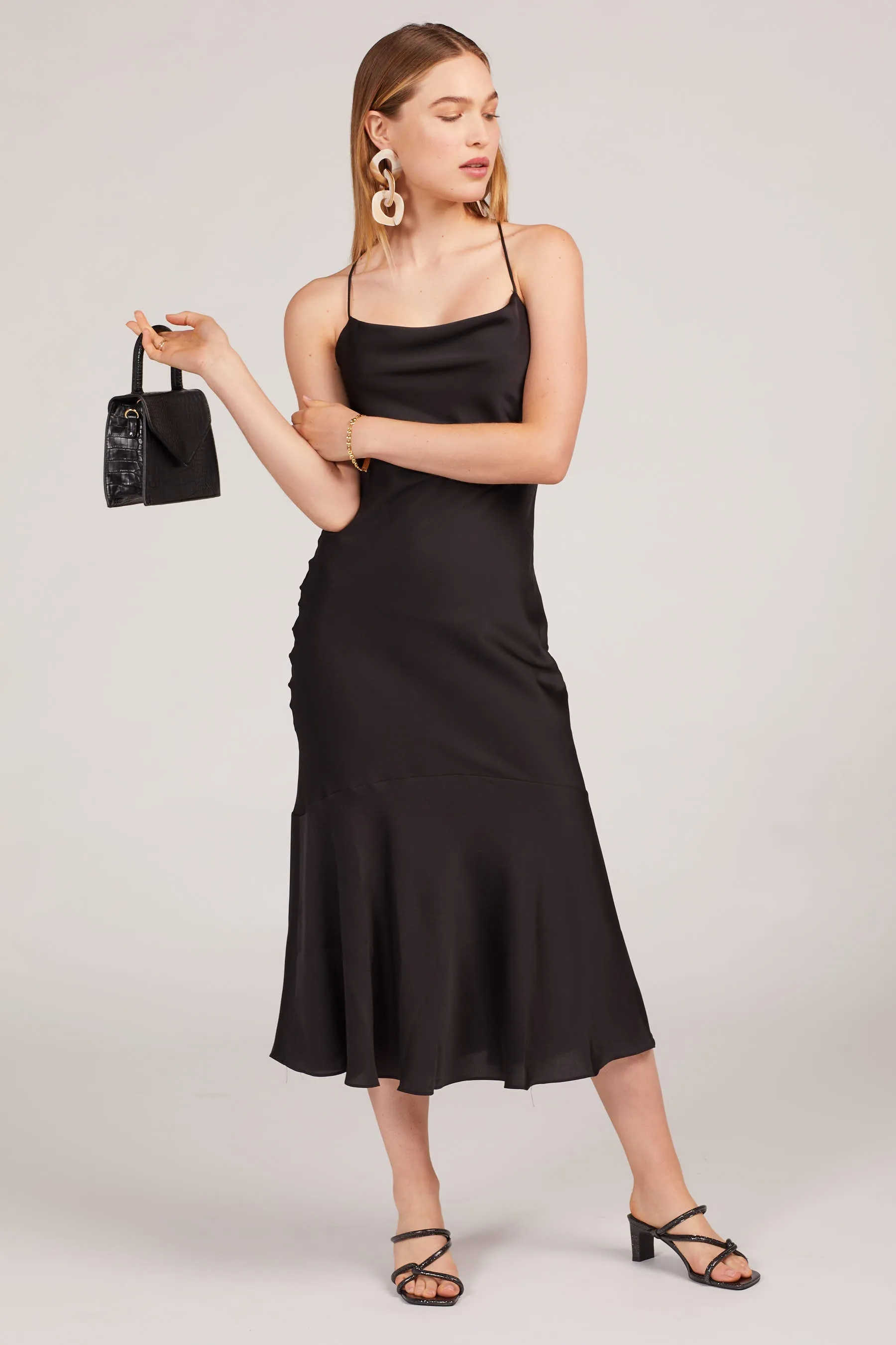 Black Robi Cowl Neck Dress