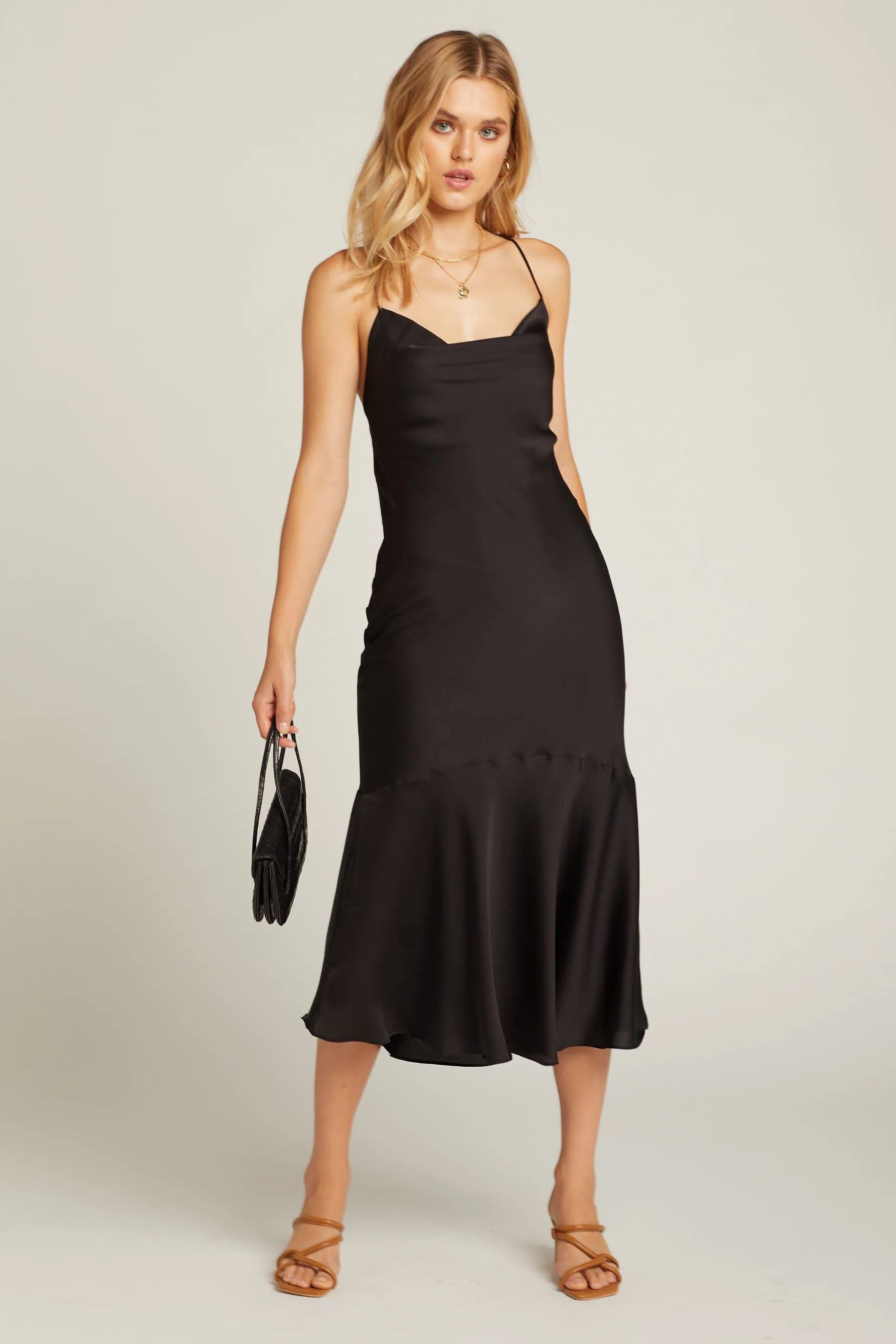 Black Robi Cowl Neck Dress