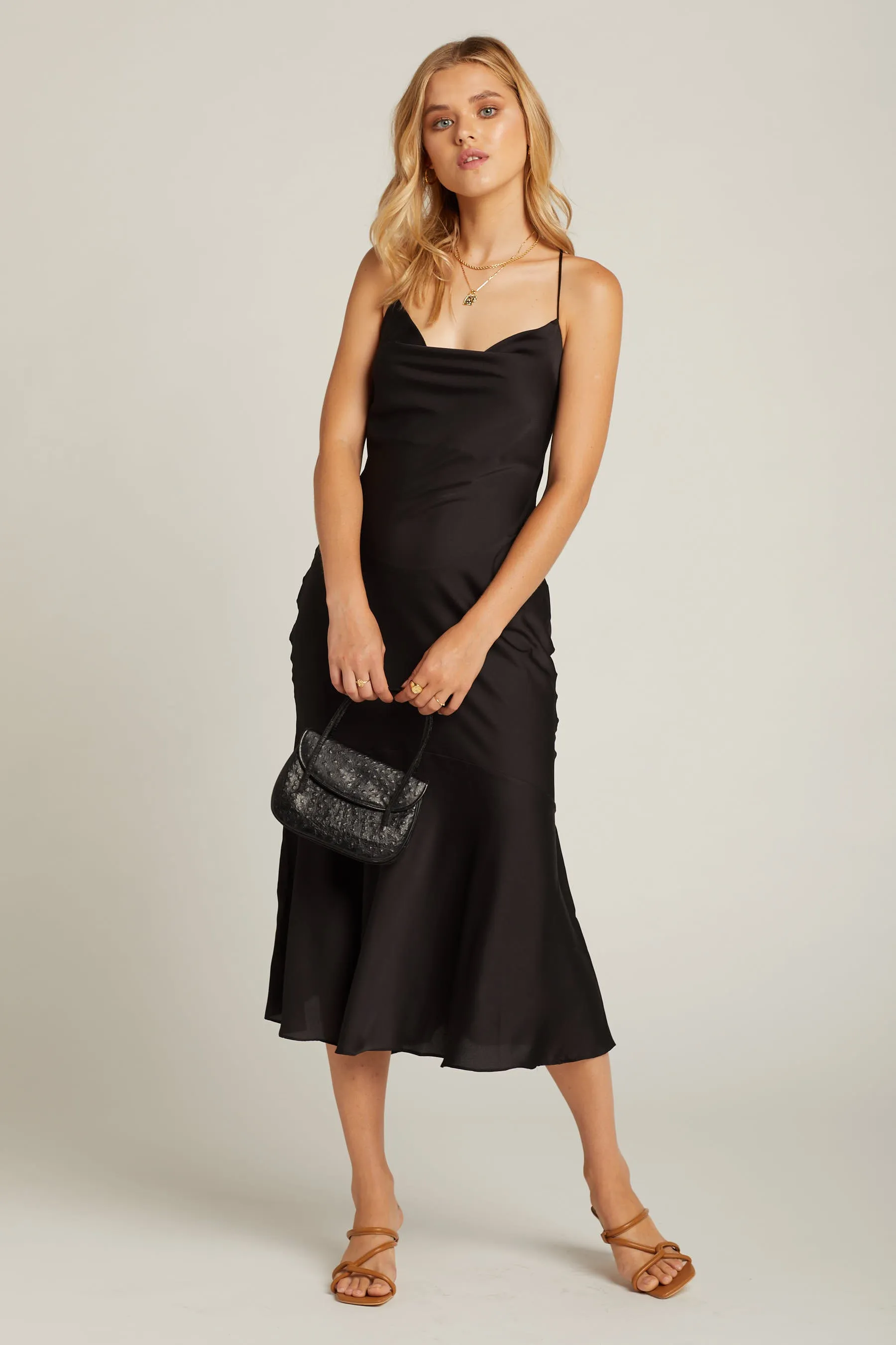 Black Robi Cowl Neck Dress