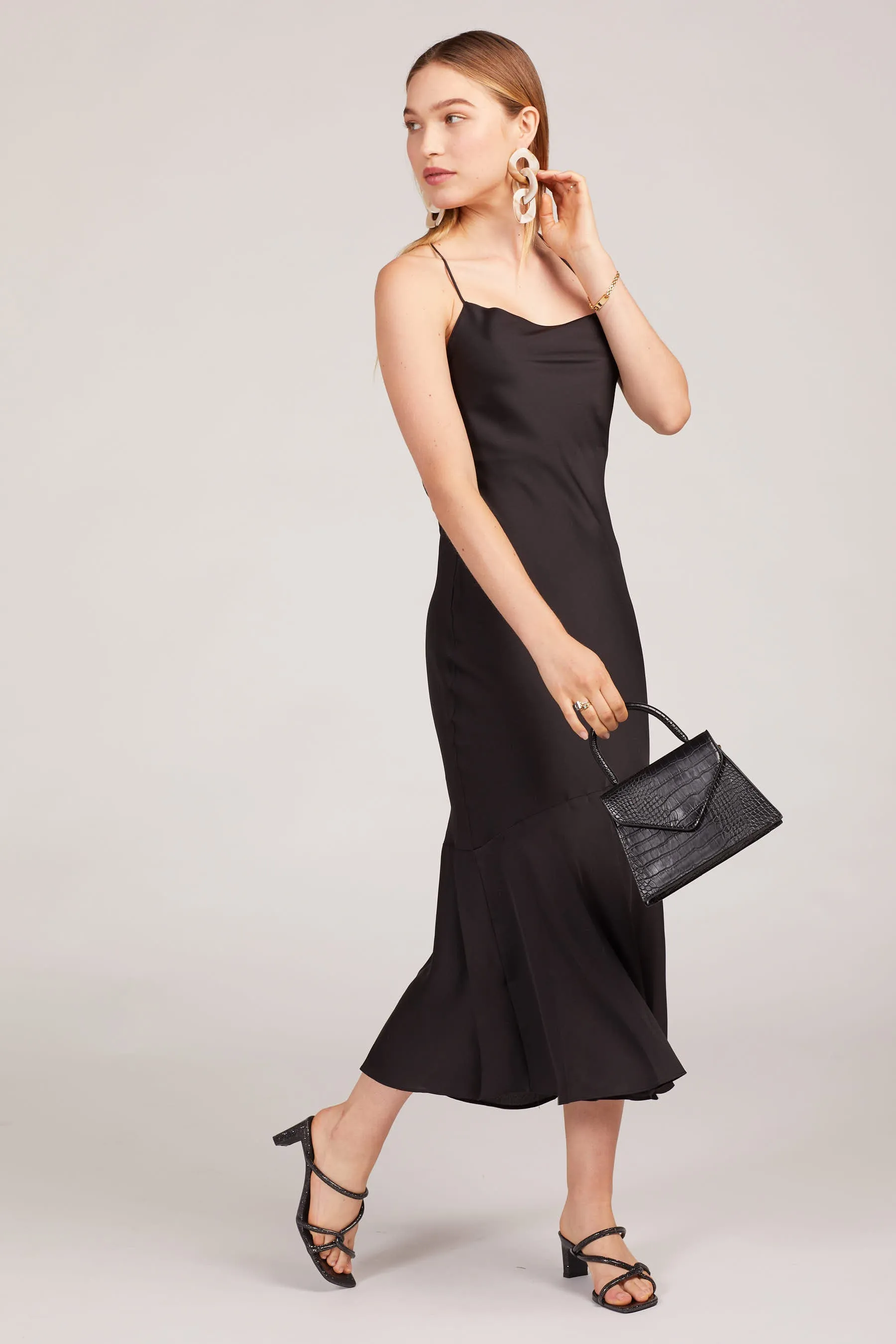 Black Robi Cowl Neck Dress