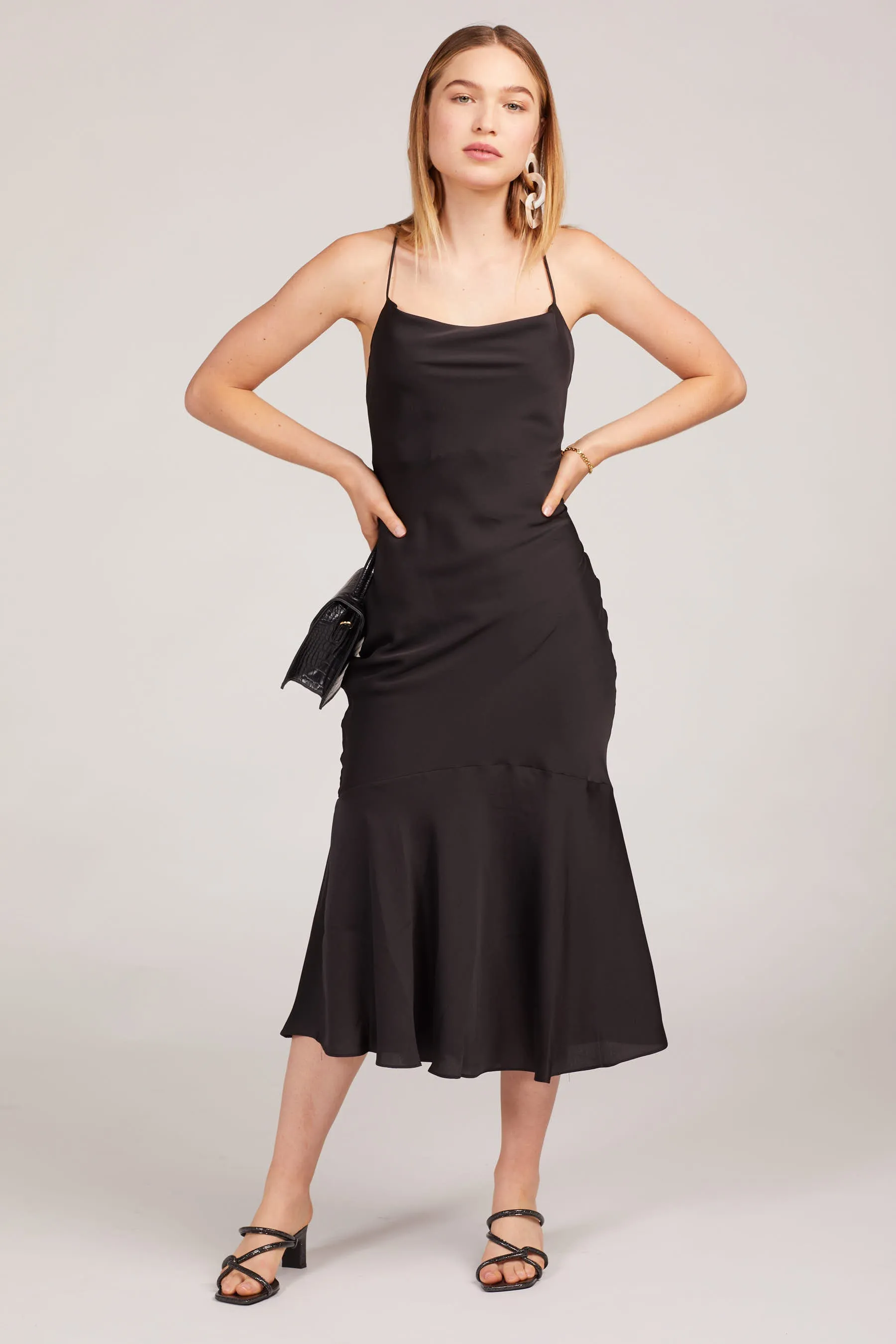 Black Robi Cowl Neck Dress