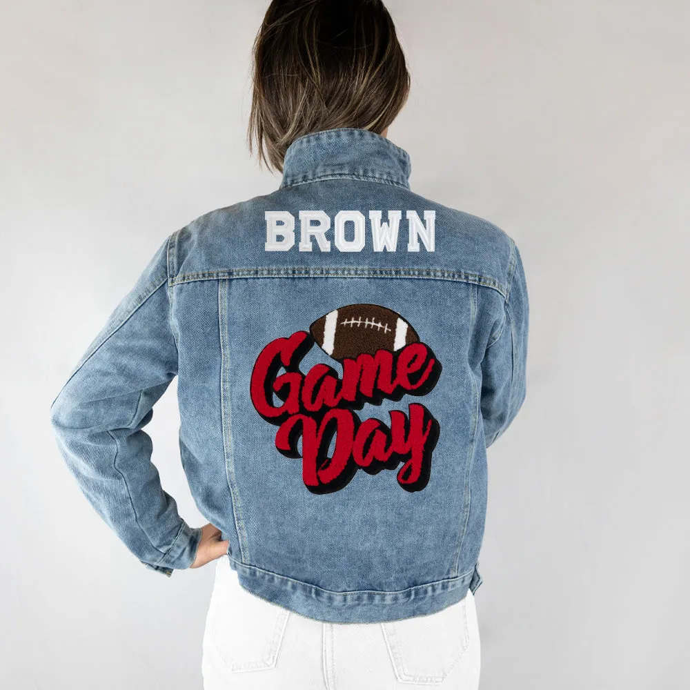 (Blue Denim) School Spirit Denim Jacket