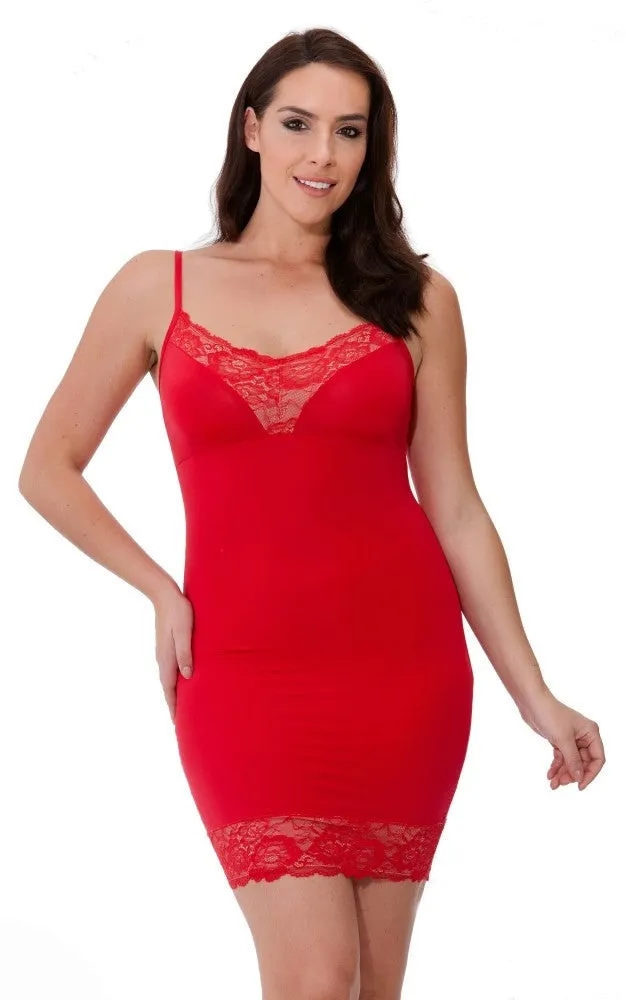 Bodyfit Smooth Line Lace Trim Body Shaping Slip Dress