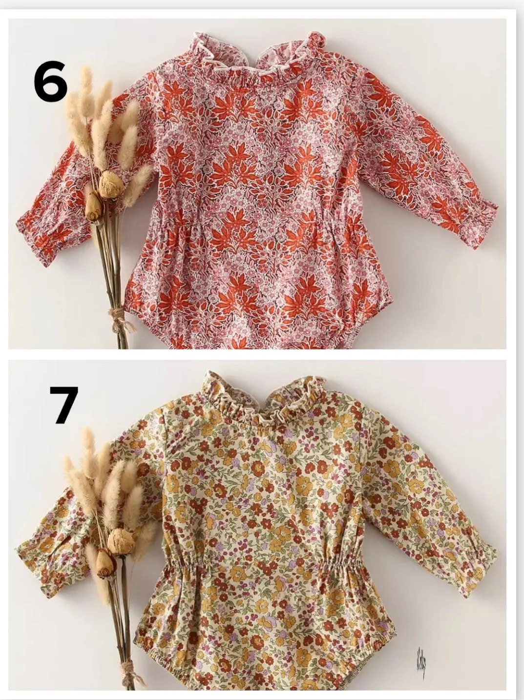 Boho Floral Blouse - Organic Cotton Romper,