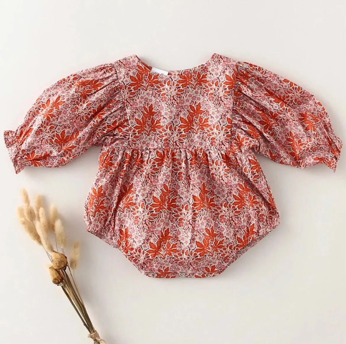 Boho Floral Blouse - Organic Cotton Romper,