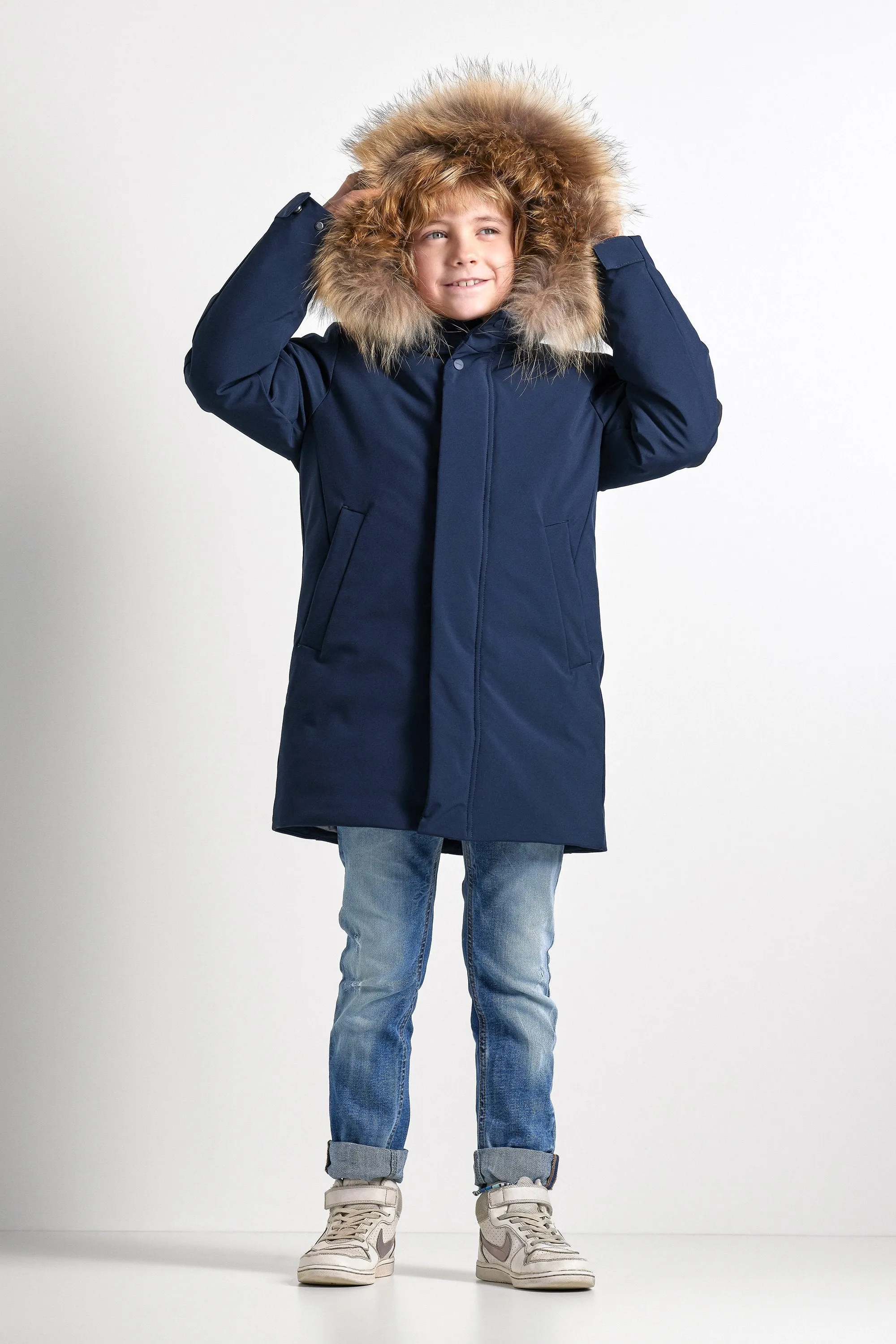 Bomboogie Parka lungo da ragazza CK094VT AC6 297 poseidon blue