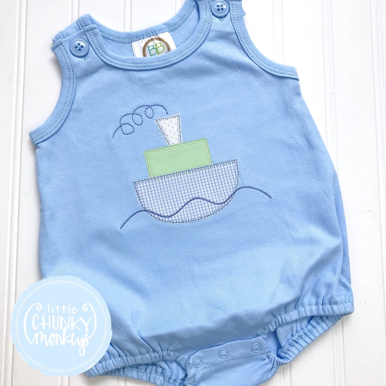 Boy Sun Bubble - Applique Sailboat on Light Blue Sun Bubble