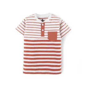 BOY'S STRIPER HENELY NECK TEE SHIRT