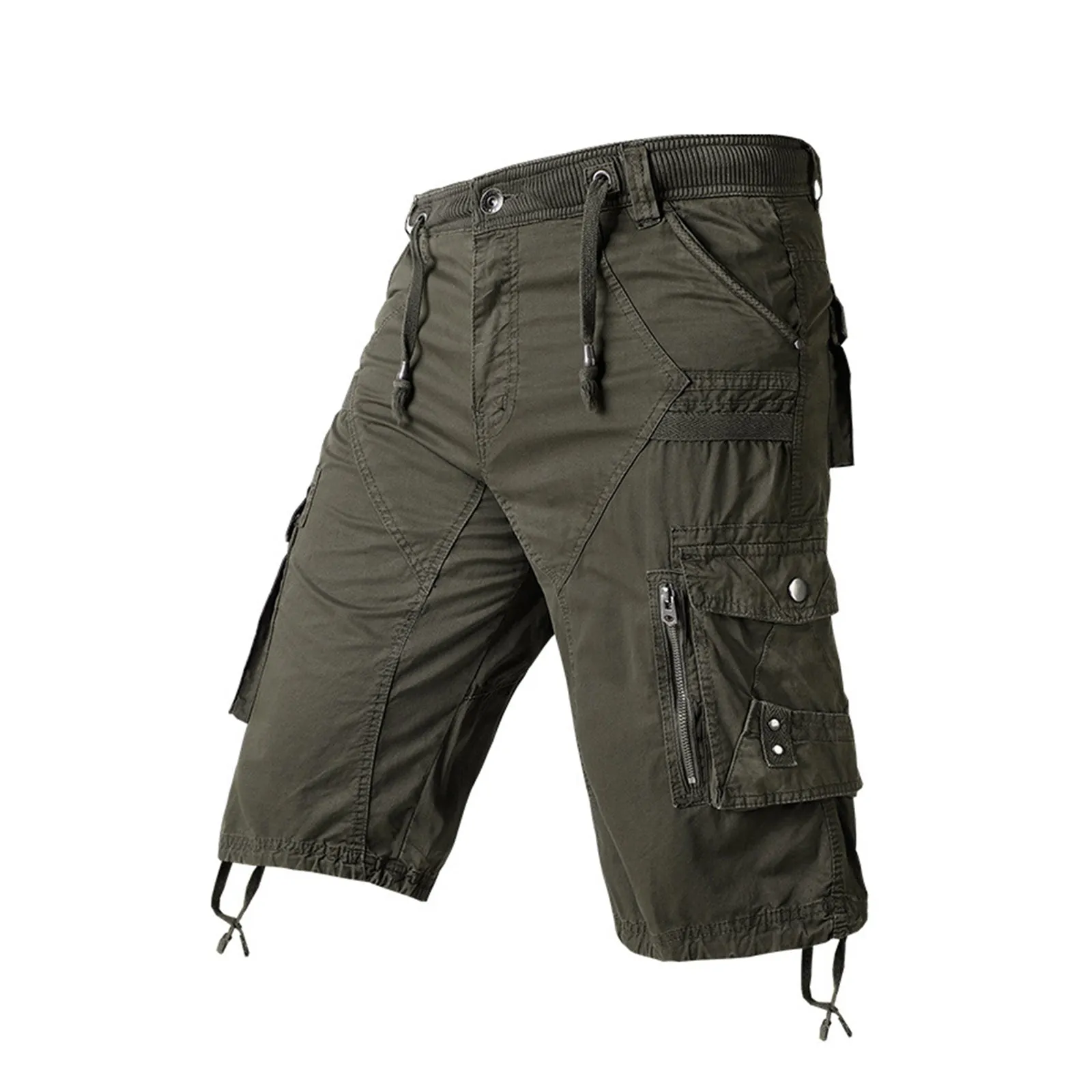 BUTTON ZIPPER MULTI-POCKET 11'' INSEAM CARGO SHORTS