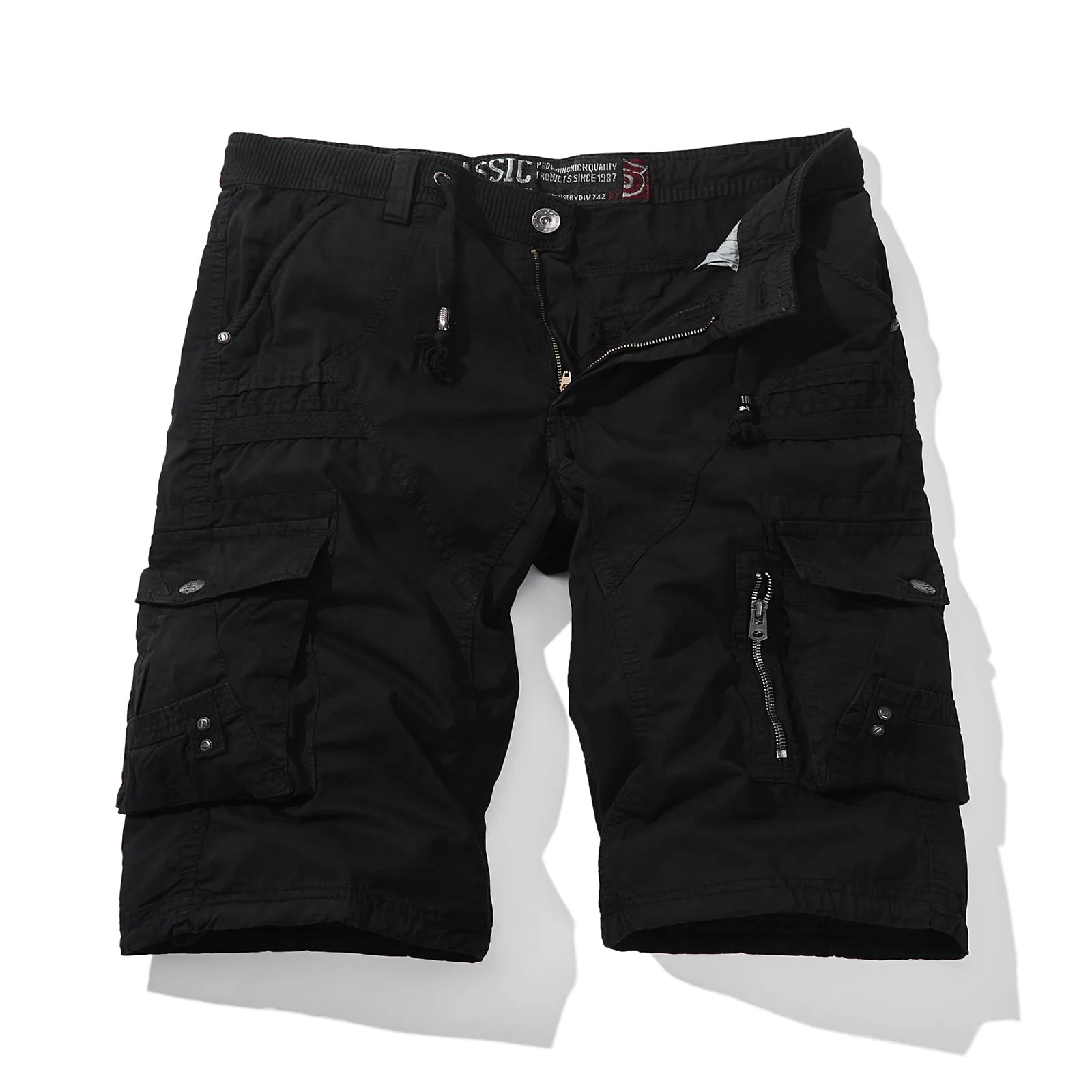 BUTTON ZIPPER MULTI-POCKET 11'' INSEAM CARGO SHORTS