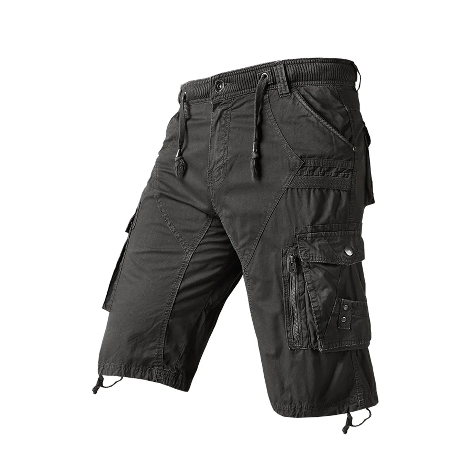 BUTTON ZIPPER MULTI-POCKET 11'' INSEAM CARGO SHORTS