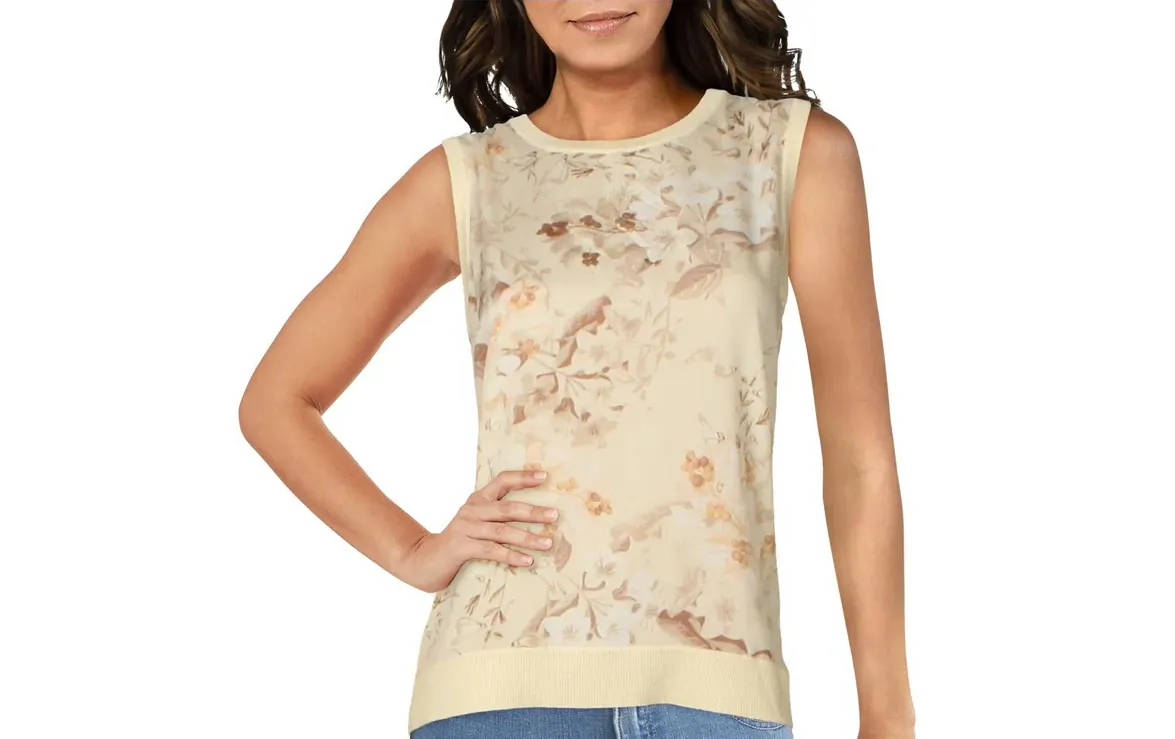 CALVIN KLEIN Women's Floral Top Vest