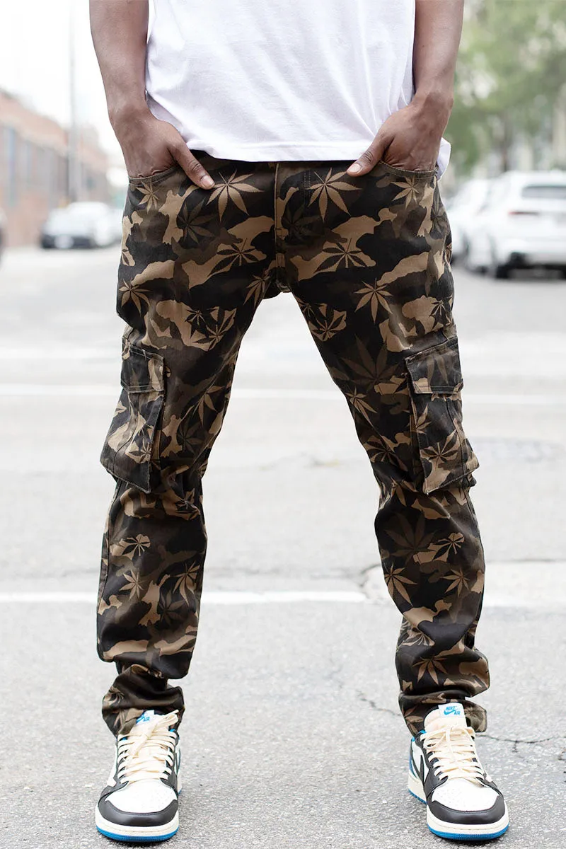 Camo Leaf Cargo Jeans