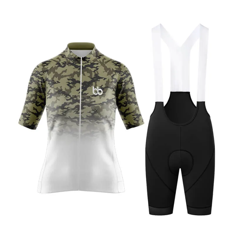 Camouflage Neck Aero Cycling Kit (V3) (Green-White)