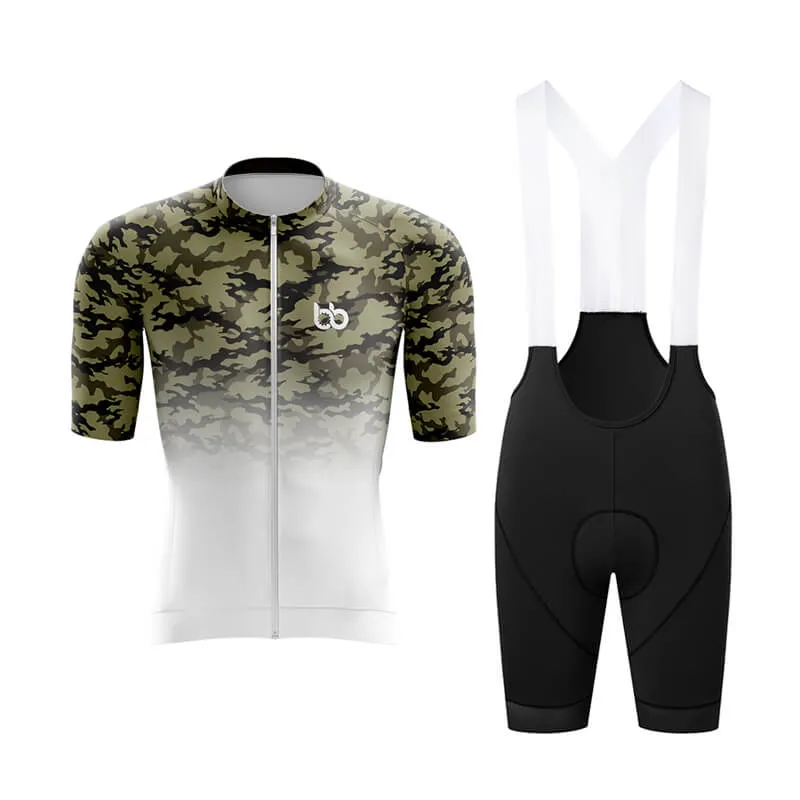 Camouflage Neck Aero Cycling Kit (V3) (Green-White)