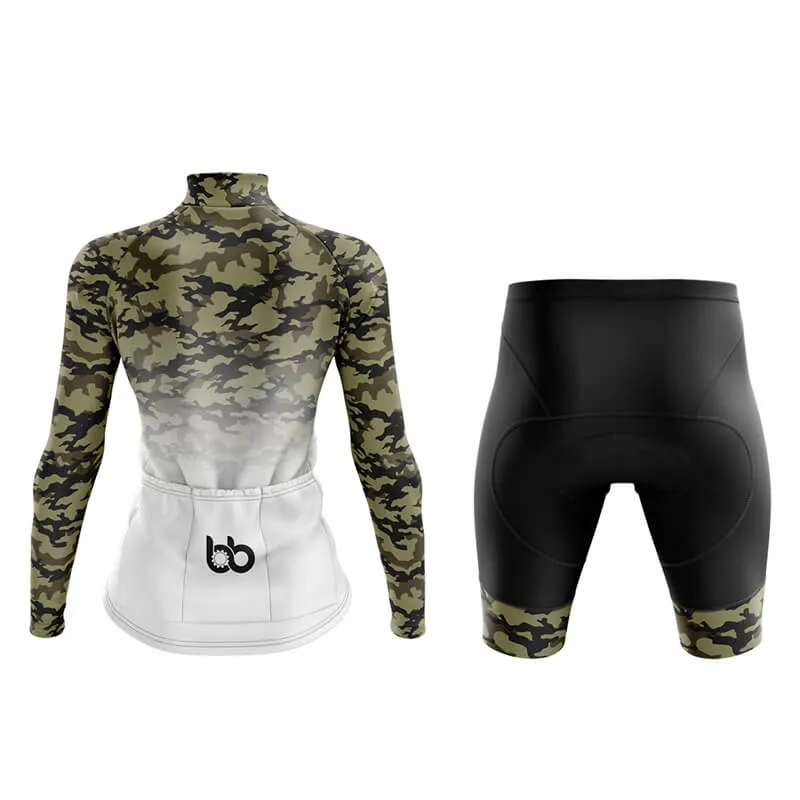 Camouflage Neck Aero Cycling Kit (V3) (Green-White)