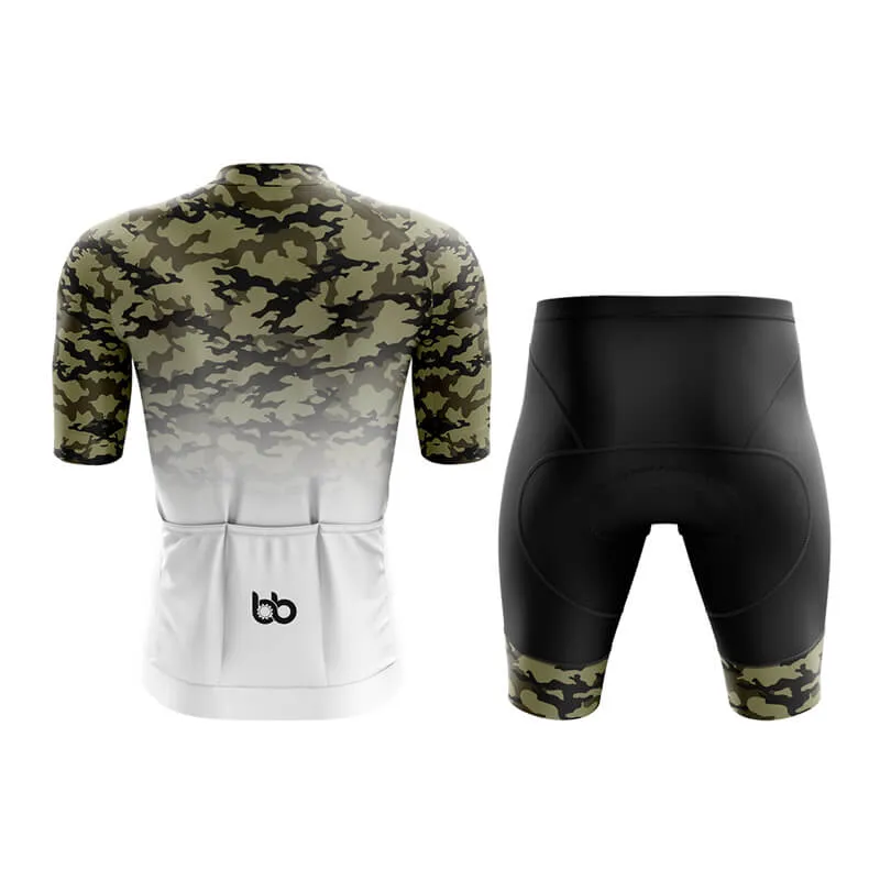 Camouflage Neck Aero Cycling Kit (V3) (Green-White)