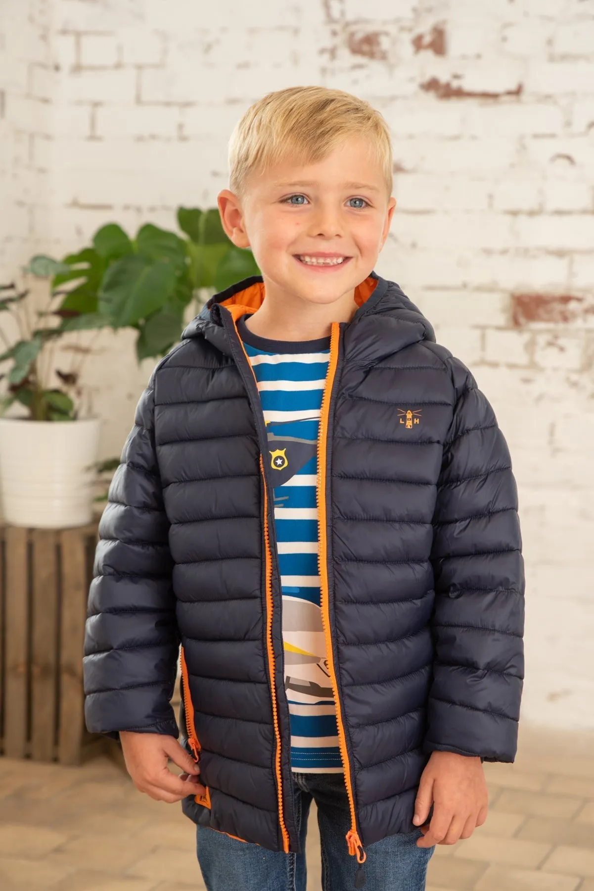 Carter Coat - Navy Orange