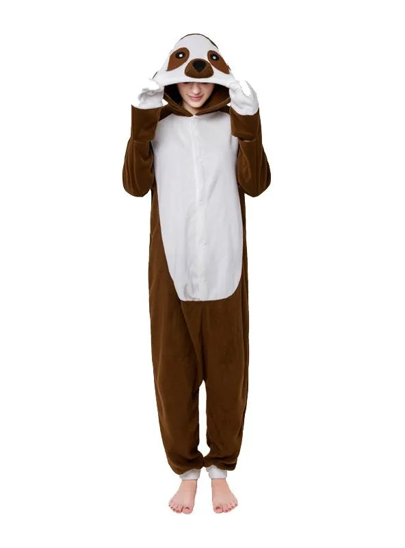 CARTOON ANIMAL CONJOINED PAJAMAS DARK SLOTH