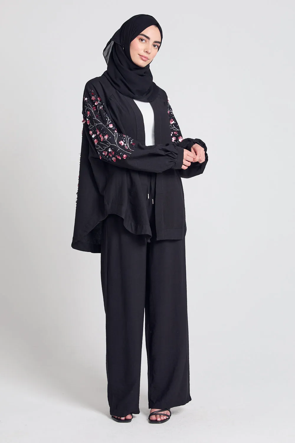Cherry Blossom Co-Ord Set - Black