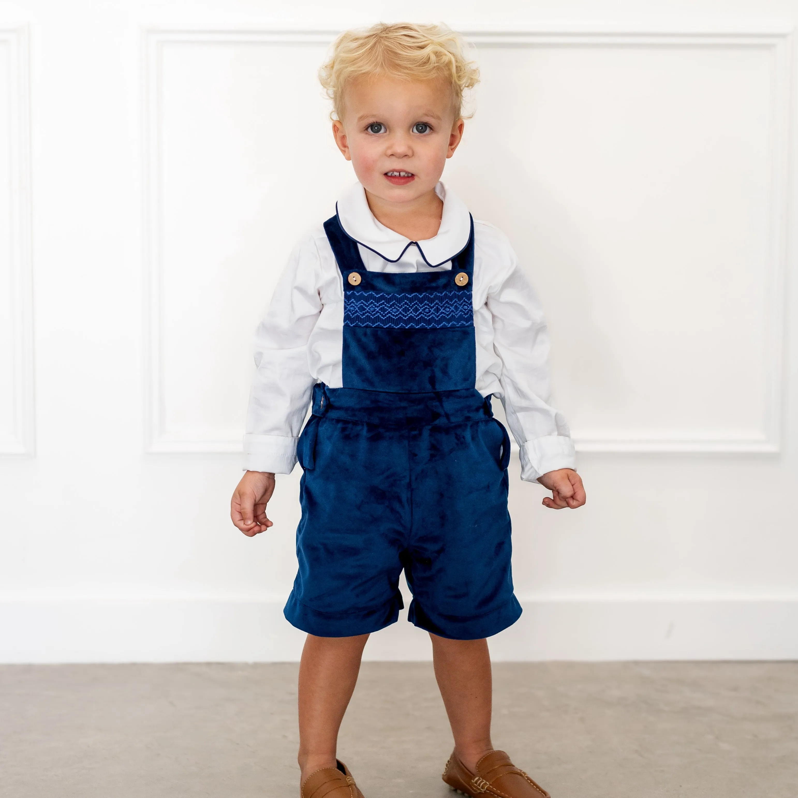 Christopher Boy Overall - Navy Velvet