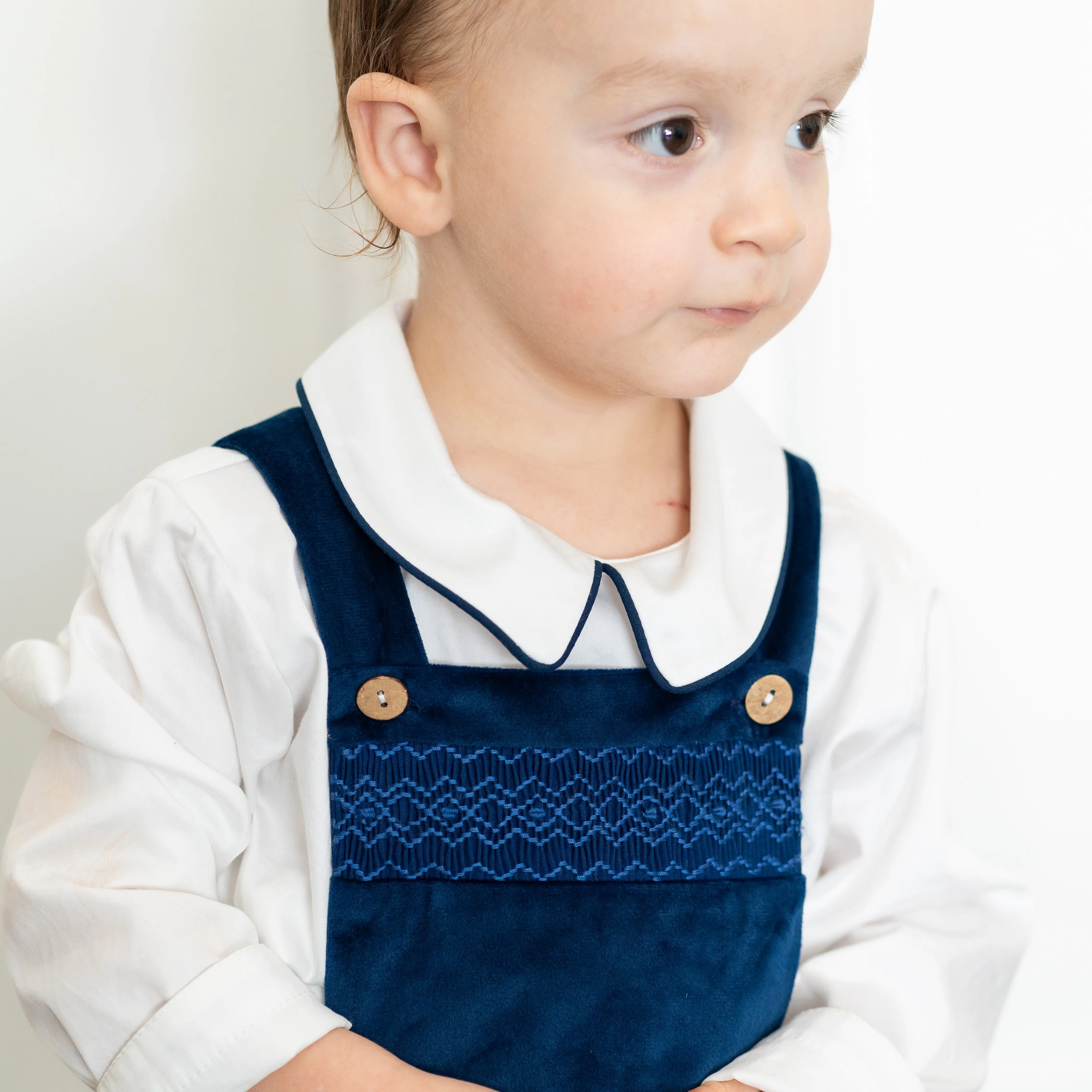 Christopher Boy Overall - Navy Velvet