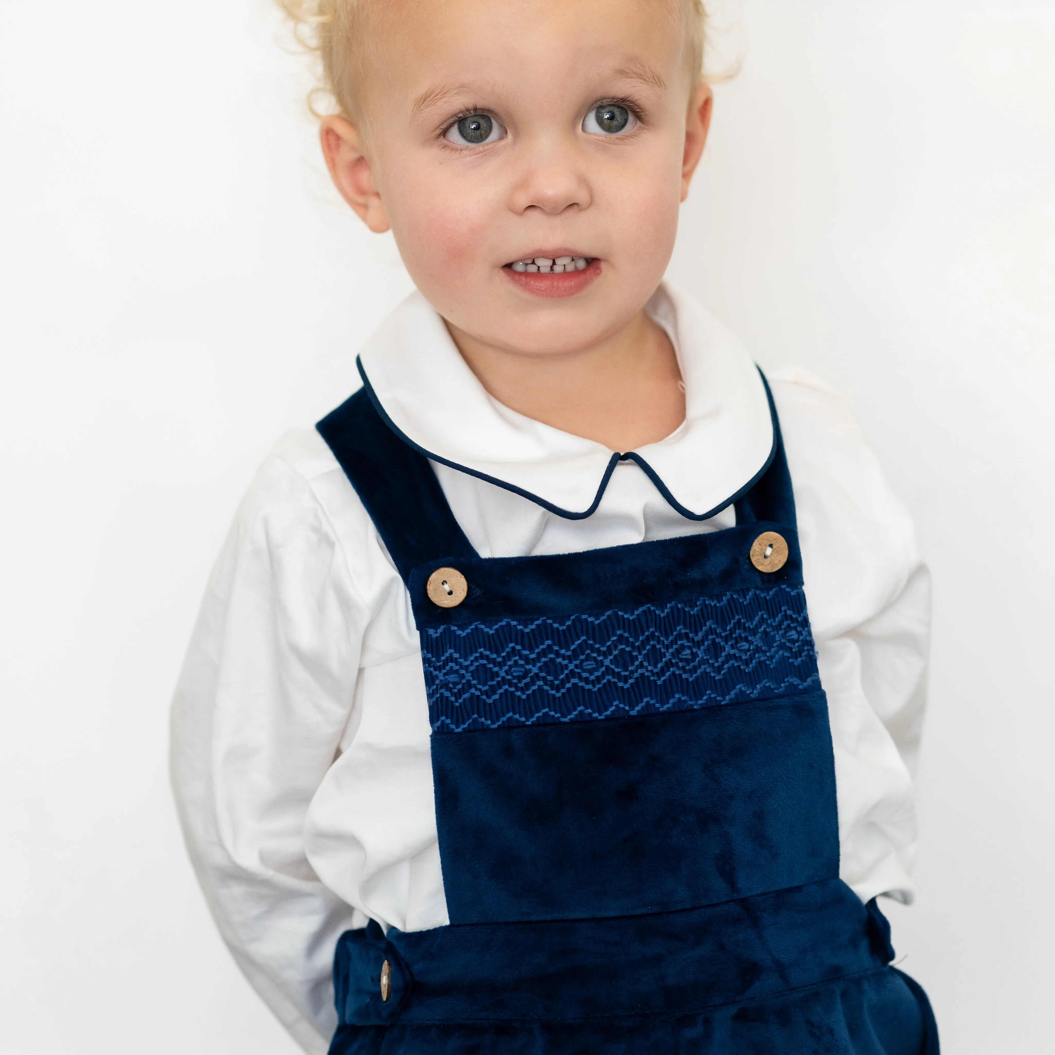 Christopher Boy Overall - Navy Velvet