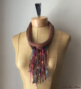 Copper Tweed Decorative Scarf w/Fringe