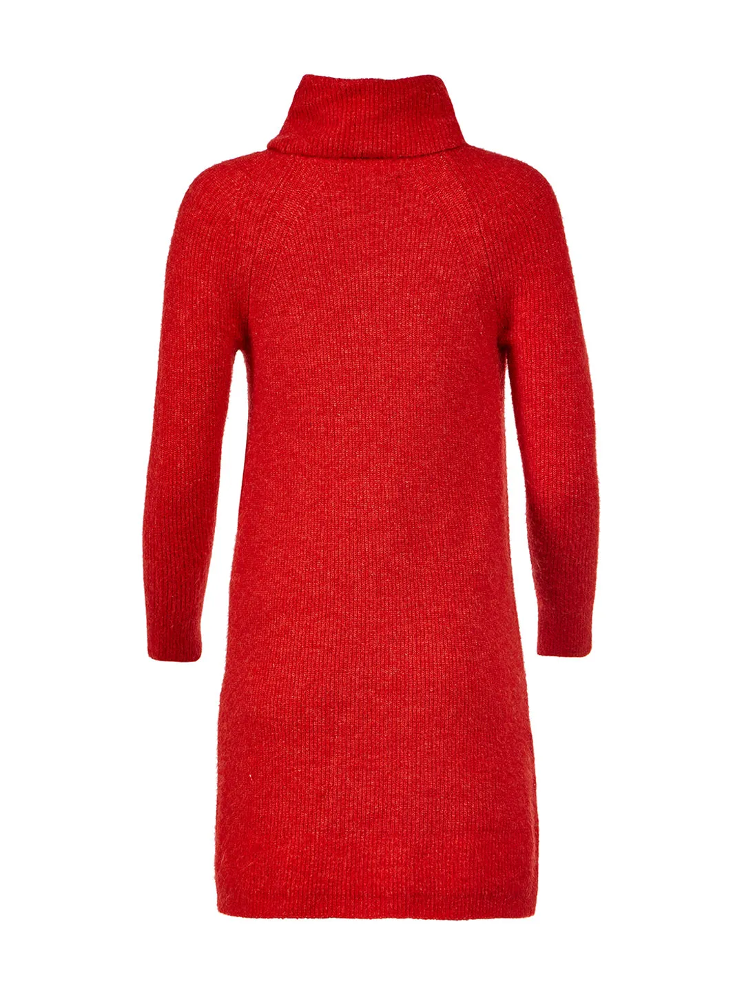 Cowl Neck Sweater Dress in Tamale Red