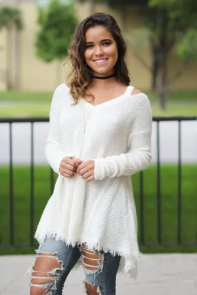 Cream Tunic Sweater