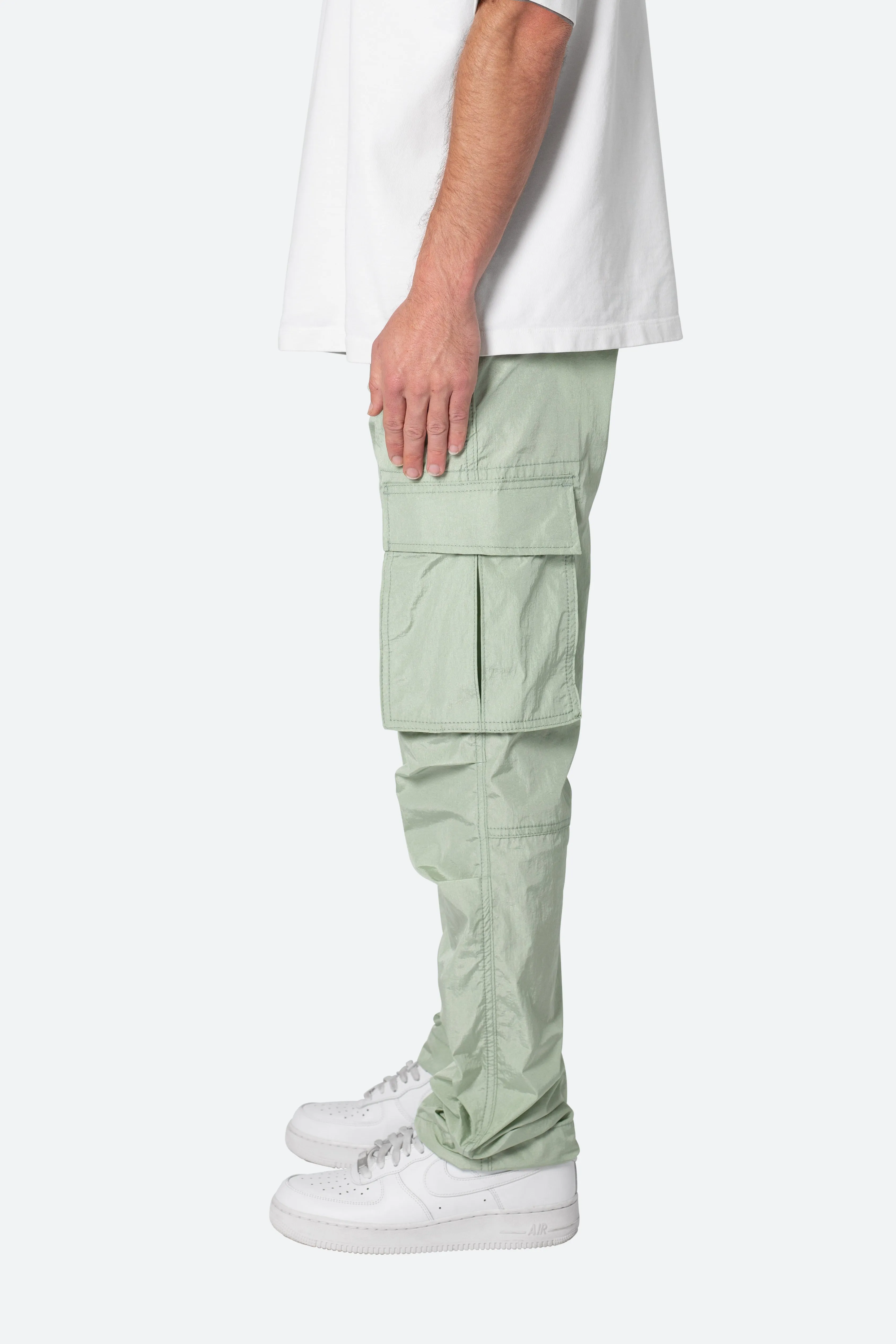 Crinkle Cargo Pants - Green