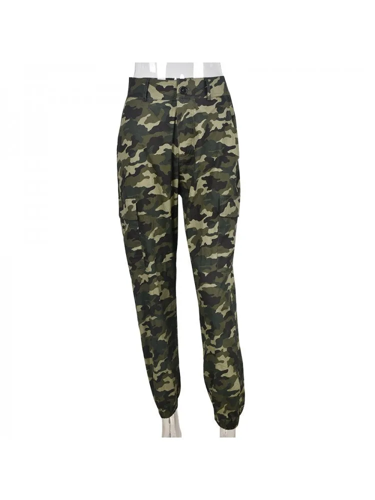 Cuffed Camo Cargo Pants