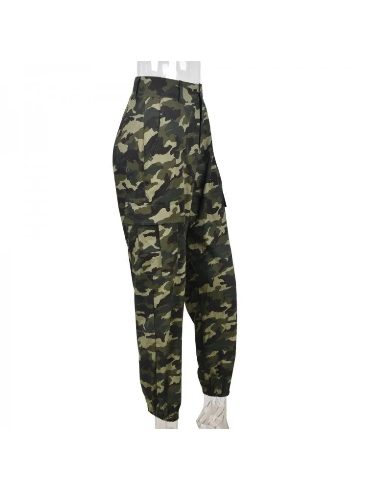 Cuffed Camo Cargo Pants