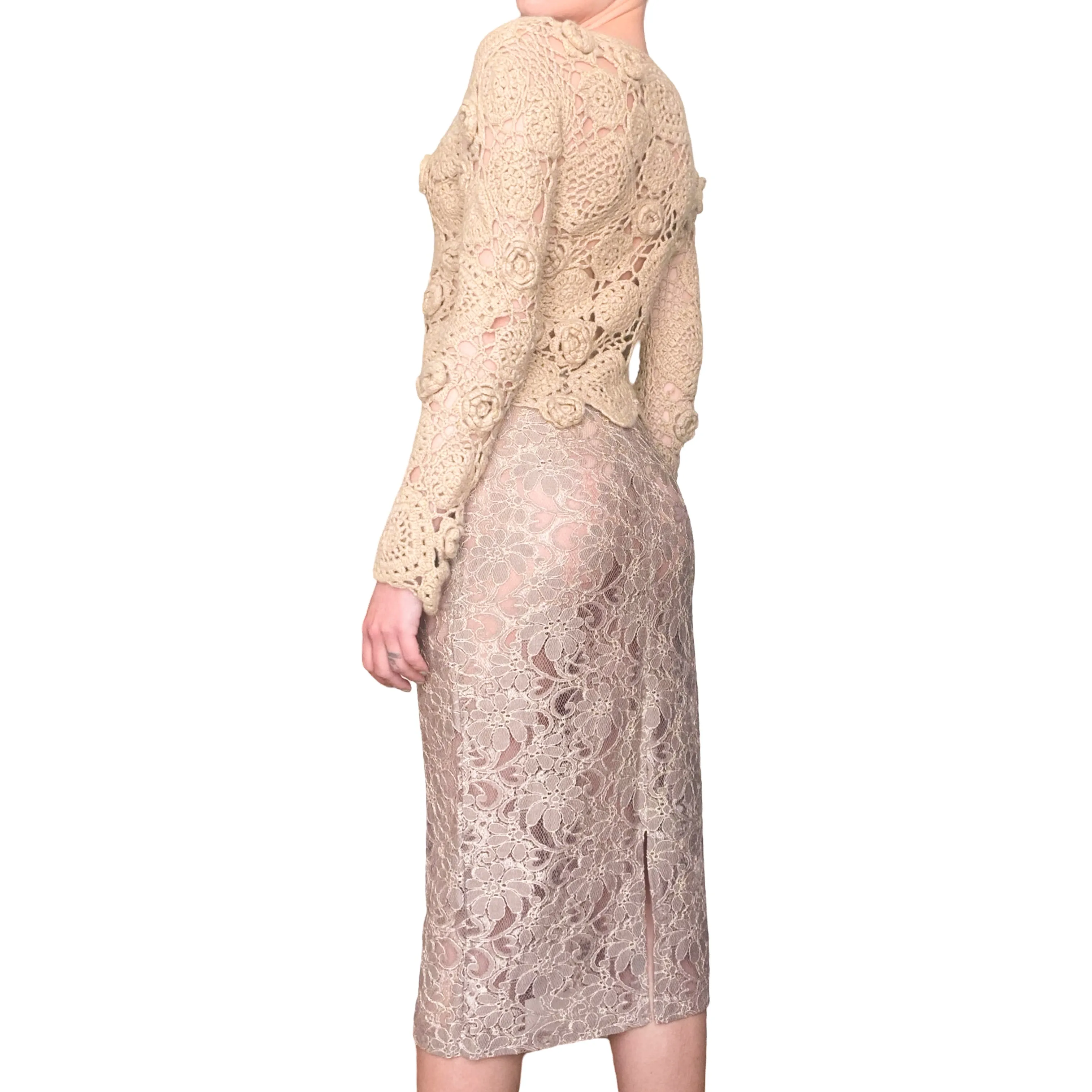 D&G F/W 1998 lace pencil skirt