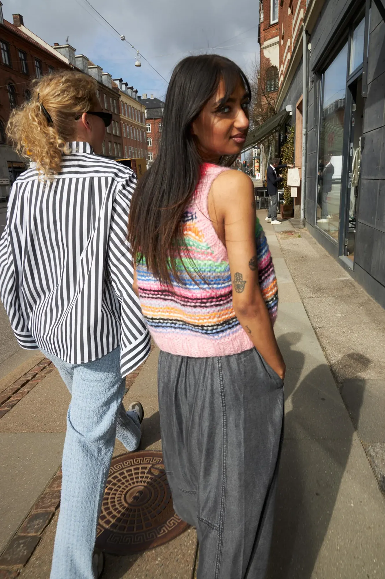 Dawn x Dare Ginny Pink Stripe Vest