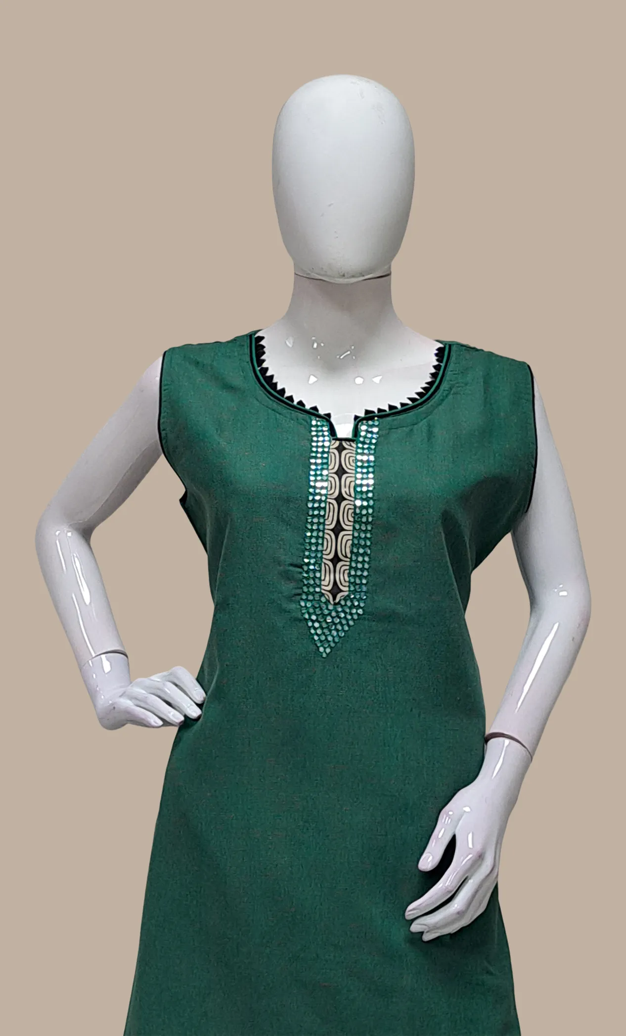 Deep Green Embroidered Churidar