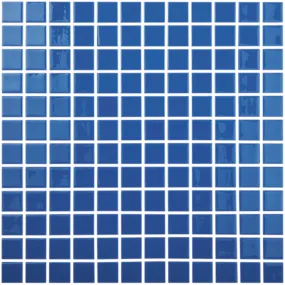 Denim Blue Slip Resistant, 1" x 1" - Glass Tile