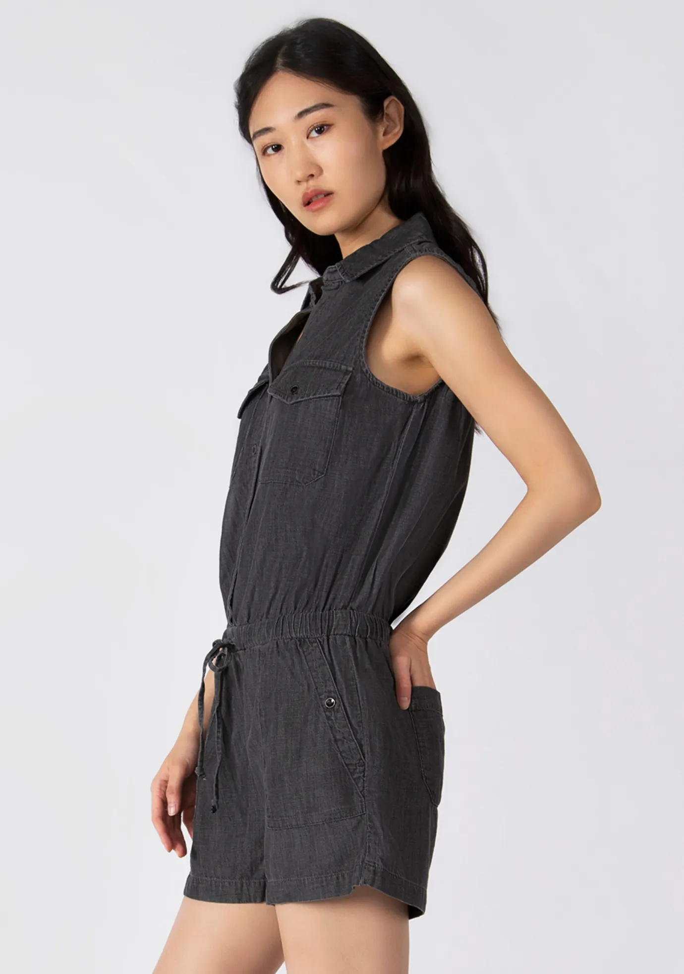 Dex Utility Washed Black Romper