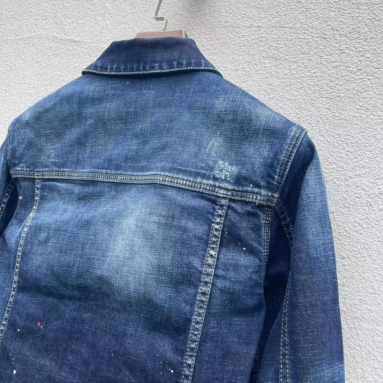 Distressed Patchwork Denim Jacket