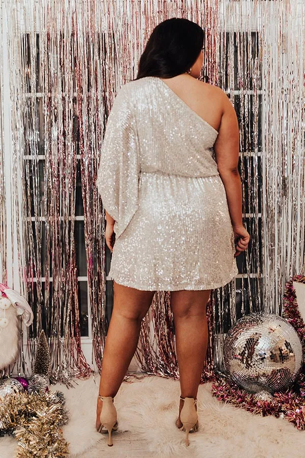 Documenting Memories Sequin Dress In Champagne Curves