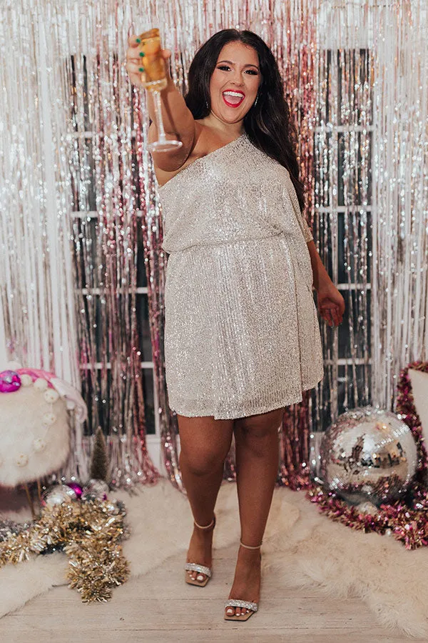 Documenting Memories Sequin Dress In Champagne Curves