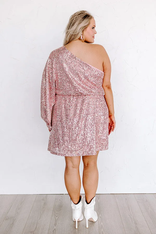 Documenting Memories Sequin Dress In Pink Curves