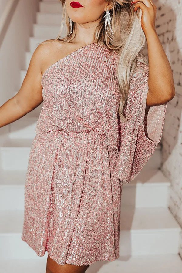 Documenting Memories Sequin Dress In Pink Curves