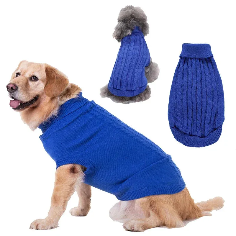 Dog Cat Sweater Winter Warm Dog Clothes for Small Large Dogs Puppy Knitted Clothing Chihuahua Maltese Sweater Labrador Pet Coat