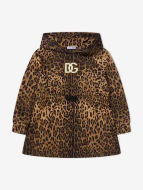 Dolce & Gabbana Girls Leopard Print Hooded Sweat Dress