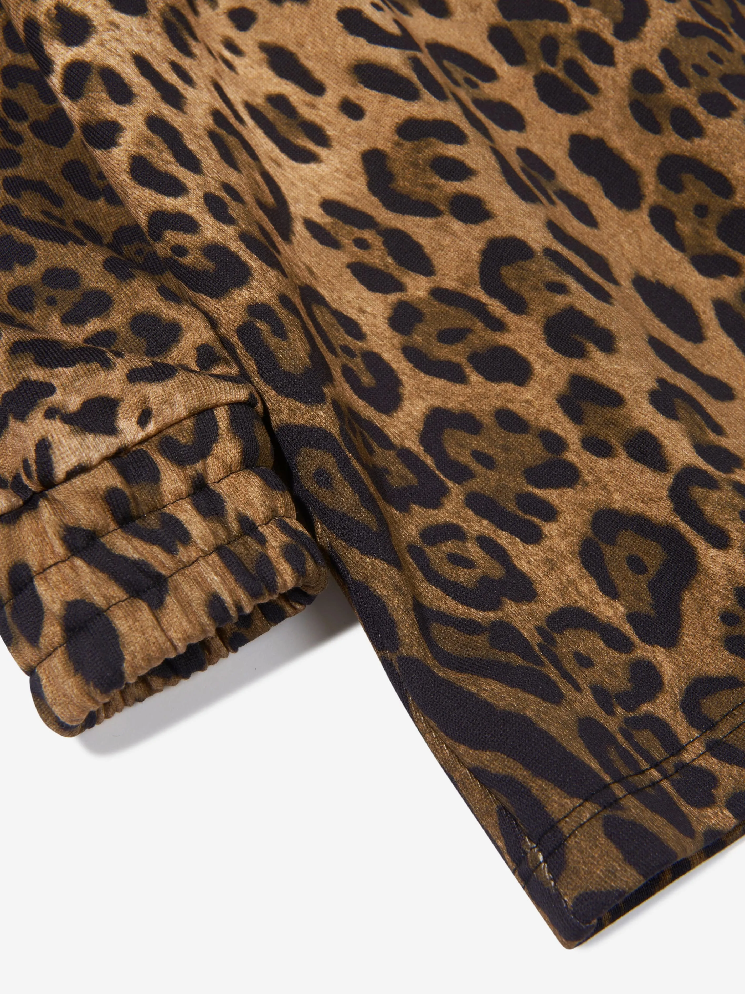 Dolce & Gabbana Girls Leopard Print Hooded Sweat Dress