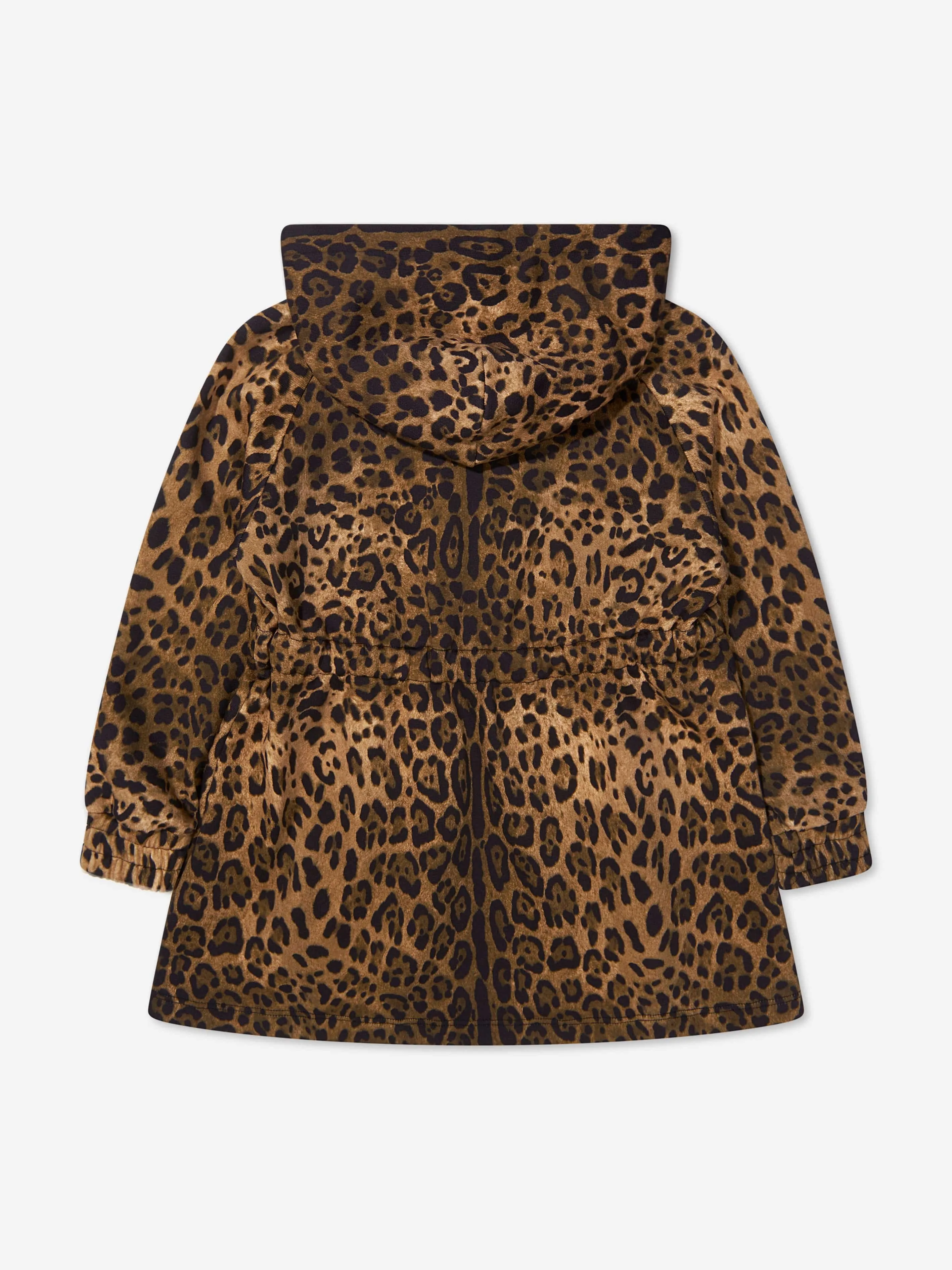 Dolce & Gabbana Girls Leopard Print Hooded Sweat Dress