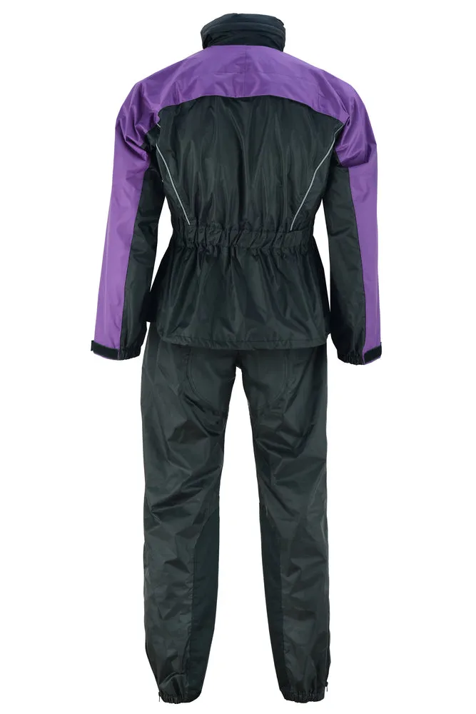 DS575PU Women's Motorcycle Rain Suit (Purple)