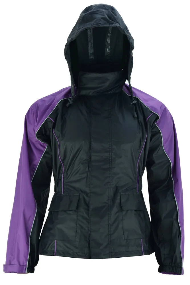 DS575PU Women's Motorcycle Rain Suit (Purple)